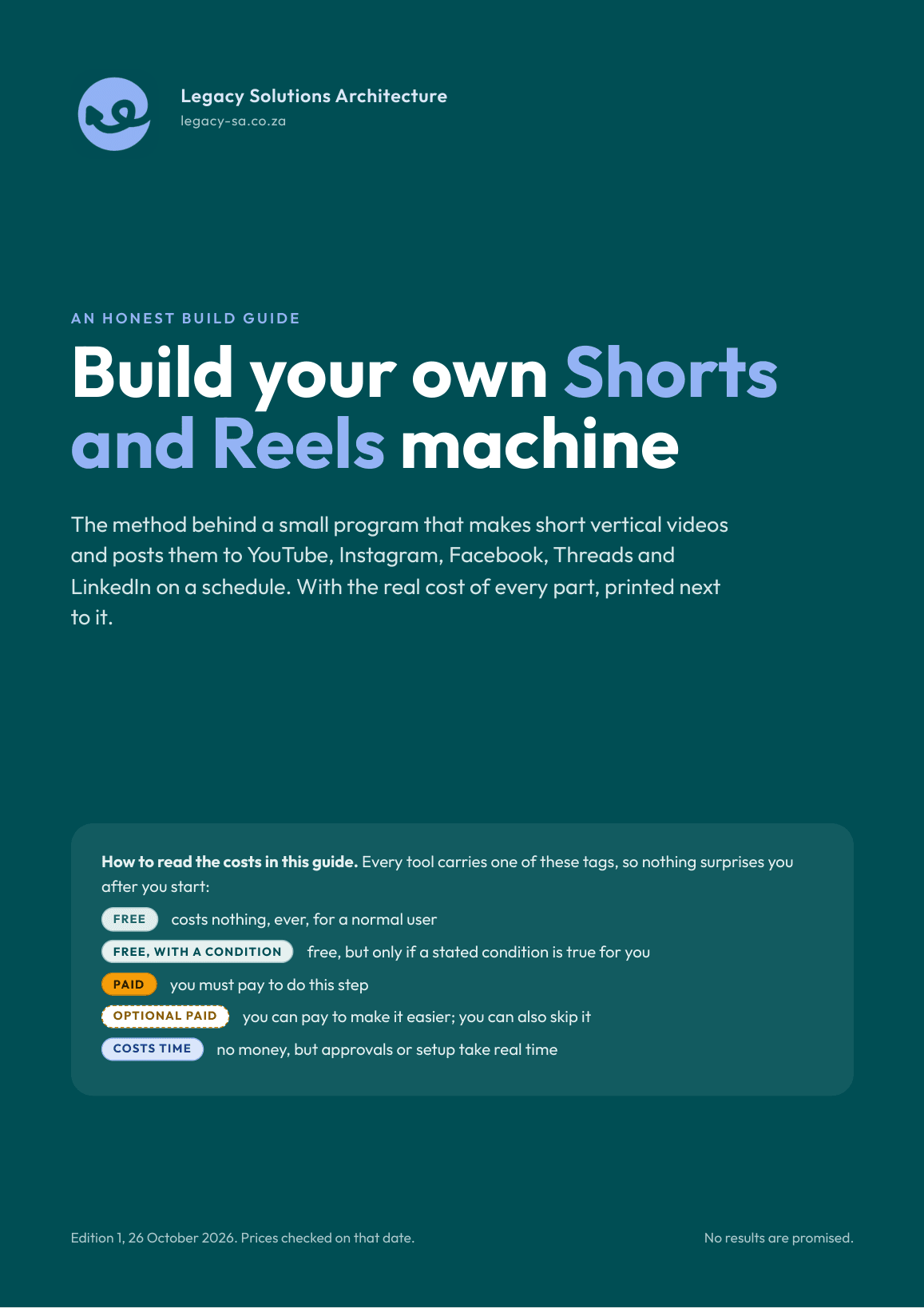 Automate Reels and Shorts: Build Your Own Reels Machine: cover of the PDF guide